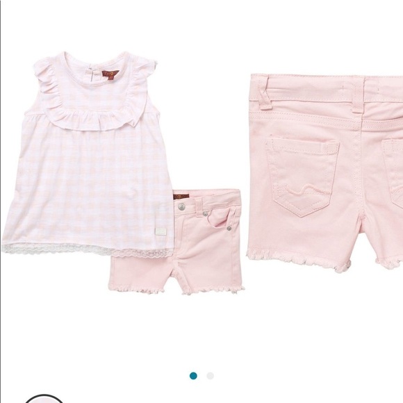7 For All Mankind Other - 7 for All Mankind Pink jersey top and shorts in size 2t. NWT.